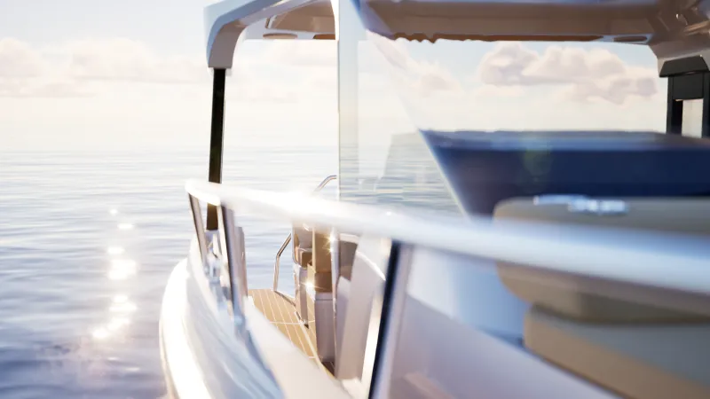 Yamarin Aura Lounge panoramic windshield