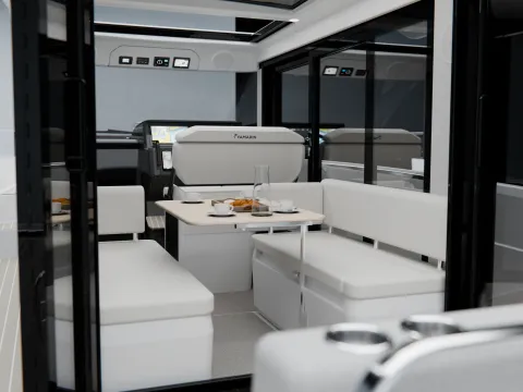 Pilot house lounge area set-up