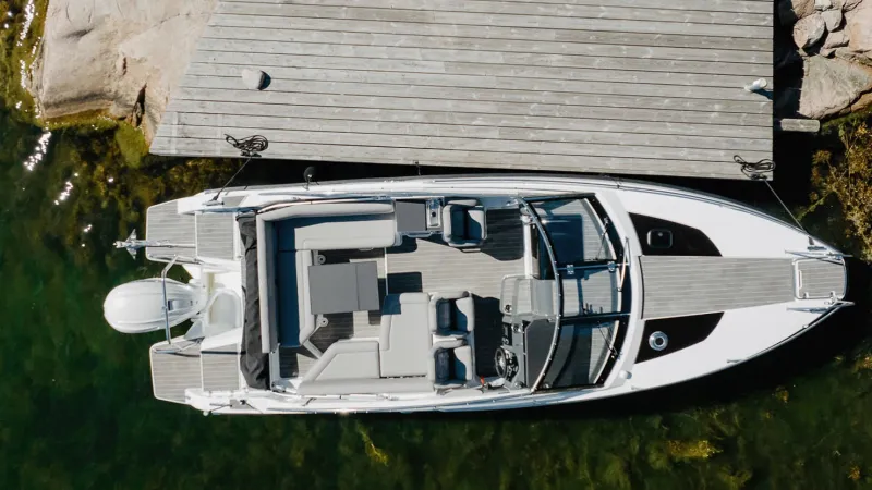 Yamarin 88 DC Express Cruiser aerial view